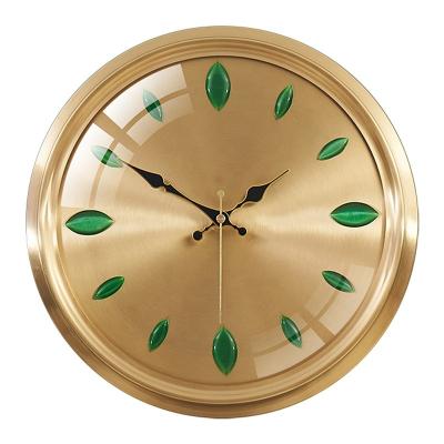 China Art Deco Fashion Decorative Quiet Brass Living Room Clock Home Customized Craft Christmas Gift Wall Pendant Wall Clock for sale