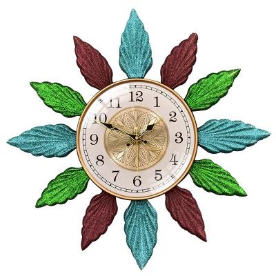 China Antique Style Iron Art American Vintage Living Room Home Fashion Craft Wall Clock Metal Creative Craft Customized Color Wall Clock for sale