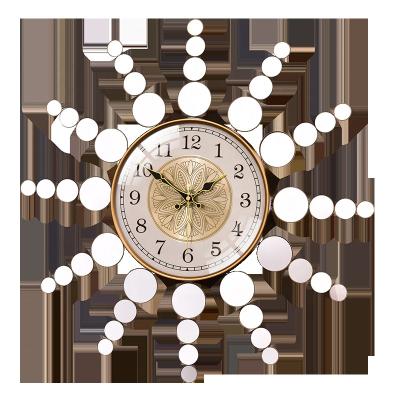 China Antique Style Vintage Iron Art Creative Personality Living Room Home Decoration Craft Clock Mirror Art Antique Clock Wall Clock for sale