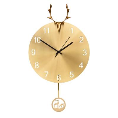 China Minimalist Nordic Simple Modern Silent Clock Home Living Room Clock Round Custom Wall Decoration Fashion Digital Wall Clock for sale