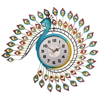 China Antique Style Iron art American retro living room wall fashion craft clock metal creativity Christmas crafts customized color wall clock for sale