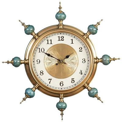 China Antique Style Factory promotion 16 inch hot selling customized quartz high-end gift round ceramic clock antique customized wall clock for sale