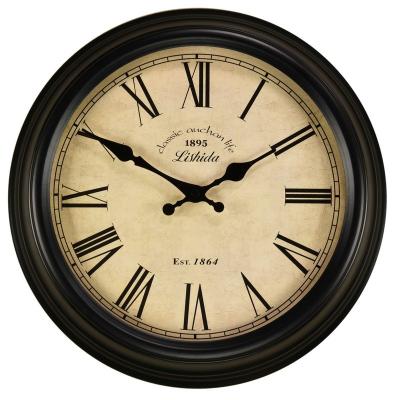 China Antique Style American retro silent wall clock living room antique wall watch European creative clock iron quartz clock for sale