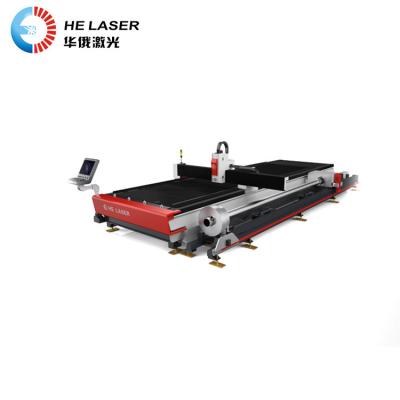 China HES1-4015T Laser Cutting Machine Tubes and Plates High Efficiency Flat Bed Laser Cutting 1 KW Automatic Laser Pipe Cutting Machine for sale