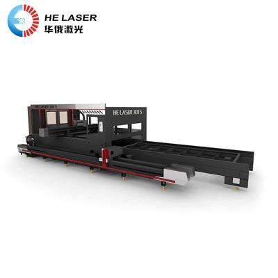 China Metal Tube Fiber Laser Cutting Machine HES2-3015T Enclosed Tube and CNC Change Sheet Fiber Laser Cutting Machine for sale