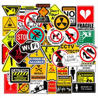 China 50pcs Decorative Graffiti Decals Luggage Sticker Adhesive Cool Funny Cool Warning Baby On Board Sticker for sale