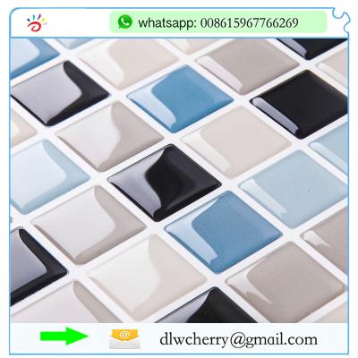 China Decorative 3d Mosaic Sticker Bathroom Epoxy Waterproof Self Adhesive Mosaic Tile Sticker for sale