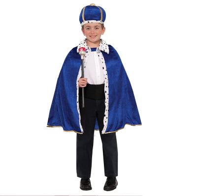 China Europe Amazon Party Cosplay Decorations Costume Adult King Purple Red Blue Crown Kids and Long Dress Set for sale