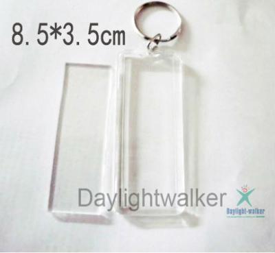 China Promotion OEM Custom Rectangle Hard Plastic Keychains for sale