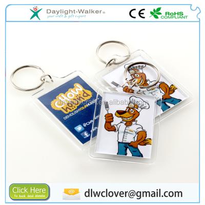 China Promotional 3D Logo Printing Promotional Custom Shaped Acrylic Plastic Blank Key Chain for sale