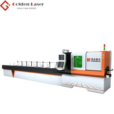 China Golden laser CUT laser round tube laser cutting machine with driver automatic pipe fittings laser cutter for sale