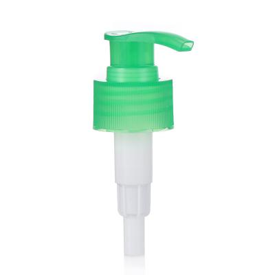 China Good sale non refillable 28mm lotion pump green color screw plastic lotion pump with thread for sale