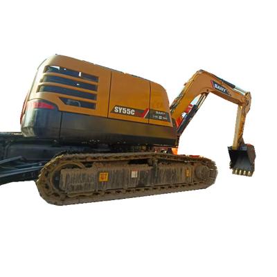 China Cheap Used 5ton Pro Crawler Excavator Sany SY55C Mini Hydraulic Backhoe Excavator For Sale 0.23m″ ³ for sale