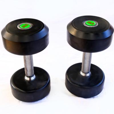 China Gym Weight Lifting Dumbbell New High Quality Gym Weight Lifting Dumbbell Set Rubber Fixed Round Fitness Equipment for sale