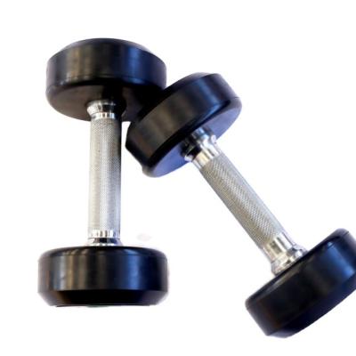 China Abrasion Resistance And Gym Rubber Equipment Fitness Dumbbell Rubber Coated Dumbbell for sale