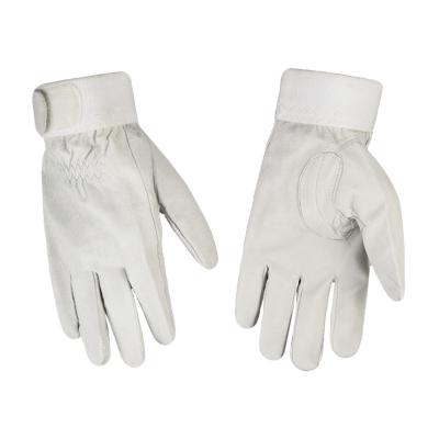 China Puncture Resistant Japan Design Natural White Cowhide Top Anti Slip Leather Work Gloves For Work for sale