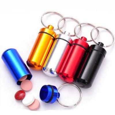 China High Quality Portable Waterproof Metal Mini Aluminum Keychain Tablet Storage Box / Pill Case for sale