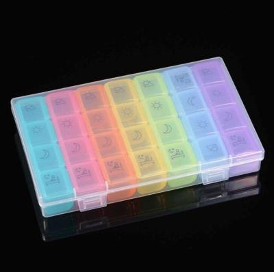 China plastic 28 grid pill box/travel classification division pill box/one week pill box MY-YH543 for sale