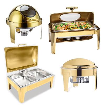 China Modern restaurant buffet hotel stainless steel self-service chafing dish teasing luxury food warmer for sale