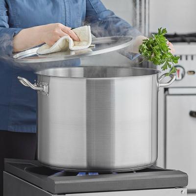 China 20QT Eco-friendly Wholesale Stainless Steel Large Pot Hotel Restaurant Soup Aluminum Stock Pot for sale