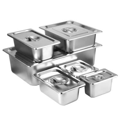 China Eco-friendly Hotel Buffet GN Gastronorm Steam Table Pans Container Stainless Steel Food Pan Container 304 Stainless Steel GN Casserole for sale