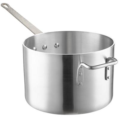 China Heavy Duty Stocked Aluminum Pot Pan Cookware Soup Cooking Pots Frying Compound Pan 8QT Commercial Large Induction Stock for sale