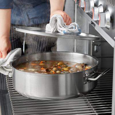 China Heavy Duty Casserole Pan Cookware Soup Cooking Pots Frying Compound Stocked Commercial Brazier 12QT/Braising Pot Large Induction for sale