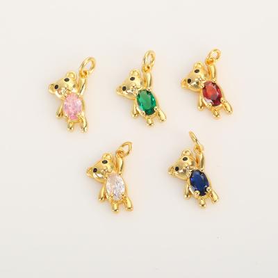 China High Quality Dangling Crystal Bracelet Necklace Earrings Cute Niche Jewelry FASHIONABLE Animal Bear DIY Production for sale