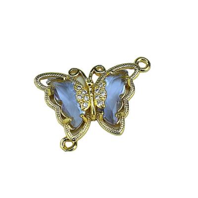 China FASHIONABLE Bracelet Connector DIY Semi Finished Insect Pendant Crystal Glass Simple Butterfly Animal for sale