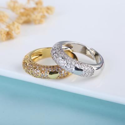 China FASHIONABLE Women's Diamond Opening Adjustable Copper Plated New Bow Ring Heart Hip Hop Personalized design for sale