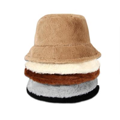 China Outdoor Fisherman Bucket Hat For Man And Women Lamb Faux Fur Material for sale