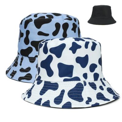 China Cow Pattern Fisherman Bucket Hat Multi Color Wear Resistant Sun Protection for sale