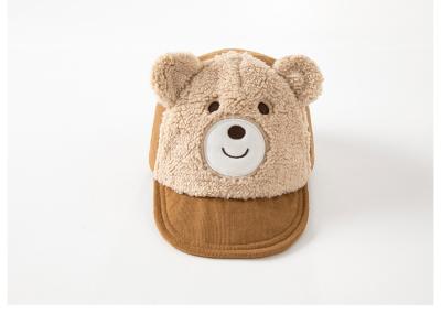 China Bear Pattern Rabbit Hair Hat Brown Color For Women And Men for sale