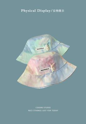 China Rainbow Color Lamb Bucket Hat Wear Resistant Washable Winter Headwear for sale