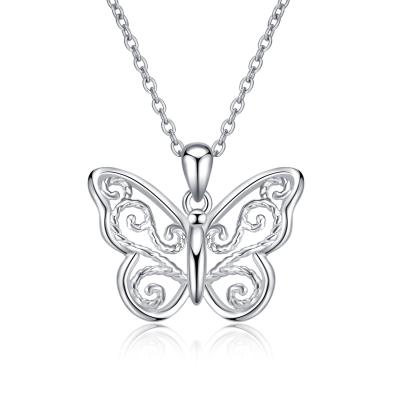 China Lead and Nickel Free ATHENAA Butterfly Pendant Necklace 925 Sterling Silver Gold Plated Jewelry for Women Girl for sale