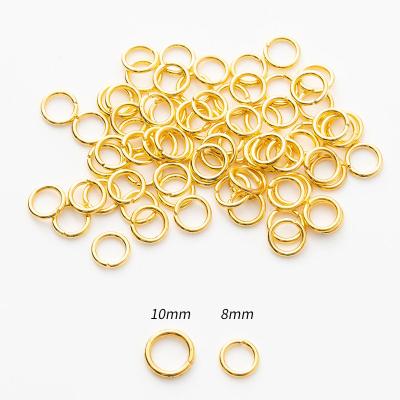 China Closed Iron Jump Ring Necklace For Jewelry Making Connector Gold Plated Iron Flat Secure Simple Loops Jump Rings for sale