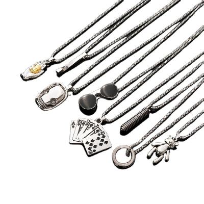 China Sunglasses Titanium Steel Poker Hiphop Sailing Jewelry Couples Necklace Pendant Necklace for sale