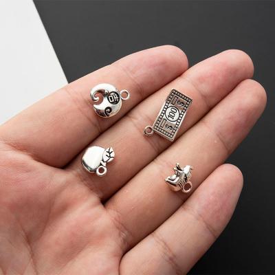 China Fashion Zinc Alloy Pendant Zinc Alloy DIY Bead Plated Mixed Charms For Jewelry Making Silver Color for sale