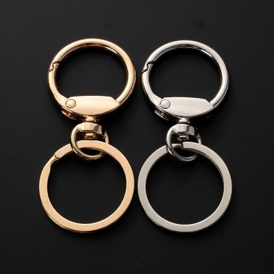 China Wholesale White K and Rose Gold Metal Key Rings Easy to Open and Close Key Chain for Accessories for sale