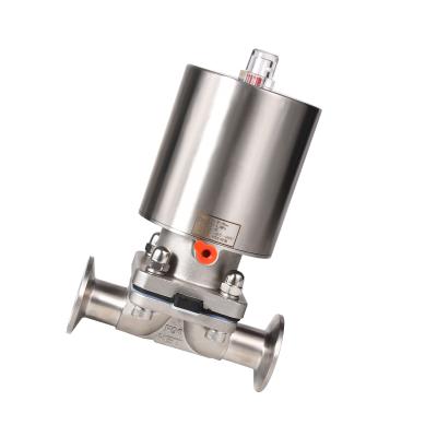 China Dairy Stainless Steel Flange Diaphragm Valve SS Pneumatic Diaphragm Valve for sale