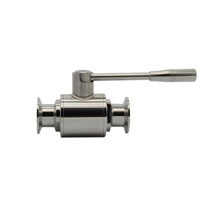 China Dairy Direct Way SUS304 SUS316L Sanitary Tri Flange Ball Valve With Stainless Steel Lever Handle for sale