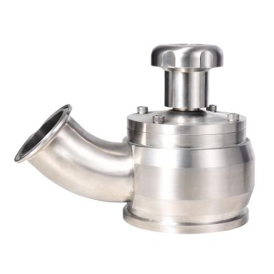 China Dairy DIN Stainless Steel Flange Sanitary Bottom Valve Manual Hand Wheel Bottom Valve for sale