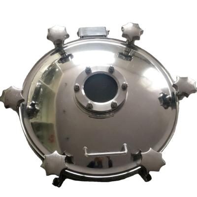 China SS304 High Pressure Round Stainless Steel Tank SS304 Manhole With Flanged Sight Glass for sale