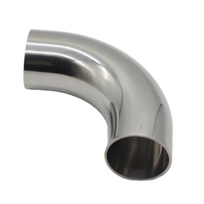 China ISO BPE DIN SMS Stainless Steel Food Grade SS304 Type Long Elbow 90 Degree Welded Tubing Elbow 1/2