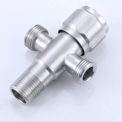 China Modern Factory Direct 304 Stainless Steel Bathroom Accessories Hose Stop 3 Way Angle Valve for sale