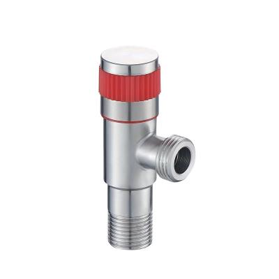 China Modern hot sale factory price stainless steel blue and red hands hose control stop accessories angle valve for sale