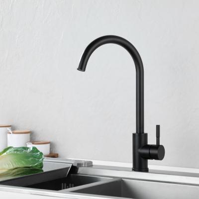 China Other Factory Direct Hot and Cold Deck Mount Stainless Steel Sink Faucet Kitchen Faucet Black Black for sale