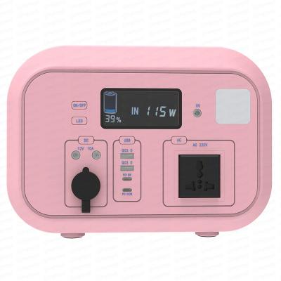 China Type C Mini pink 220v power banks lithium battery solar power station portable solar generator with solar panel for sale