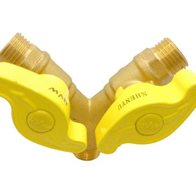 China General Standard Brass Gas Ball Valve With Butterfly Handle for sale