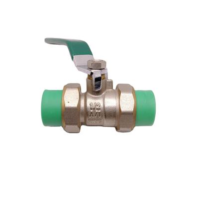 China Boyatu 20mm-110mm PPR Ball Valve Parts Double Ball Valve Parts Brass Water Pipe Valve for sale